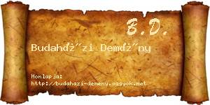 Budaházi Demény névjegykártya